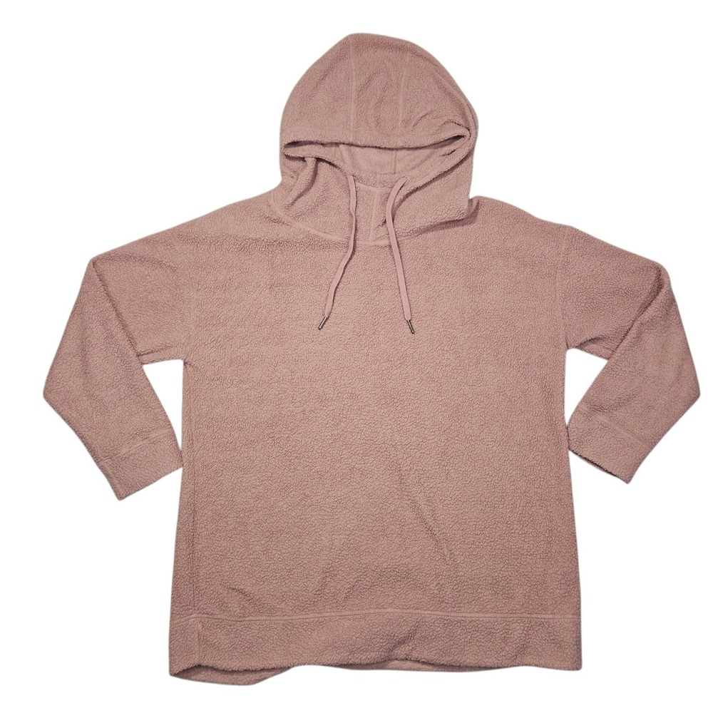 32 Degrees Heat Sherpa Fleece Pullover Hoodie Dusty Rose Pink Sz L